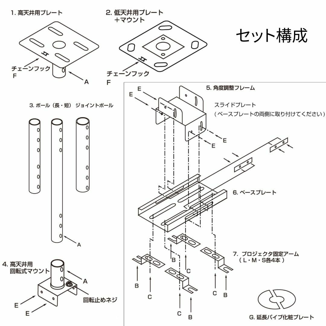 FORBEC フォーベック LCD-M1W プロジェクター用天吊金具 | JATO online